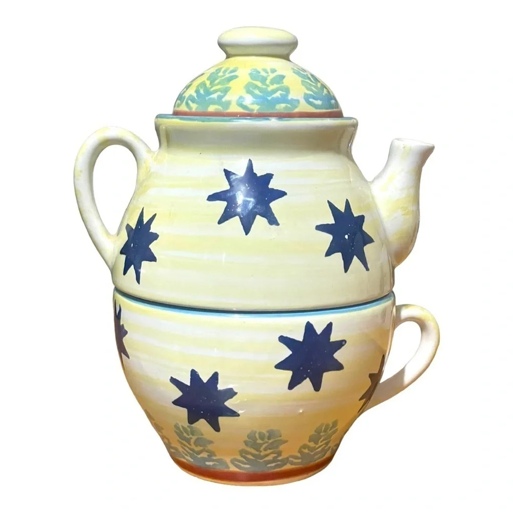 Smith & Hawken Personal Teapot Hand Painted